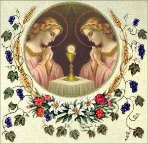 angels adoring eucharist